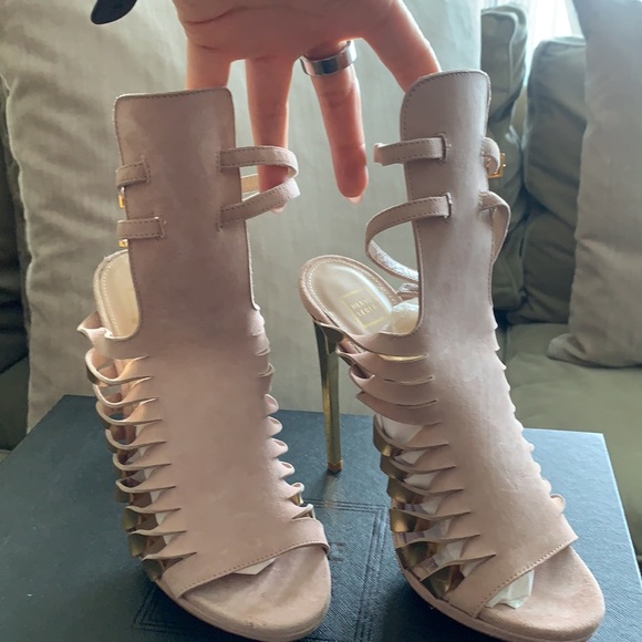 Herve Leger Abrielle Suede leather heels Shoes /New with box - Picture 2 of 11
